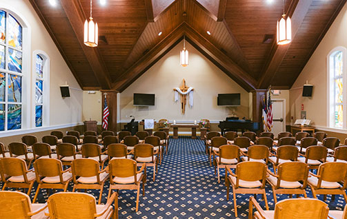 The view of the aisle in chapel. Links to Gifts of Real Estate real.jpg